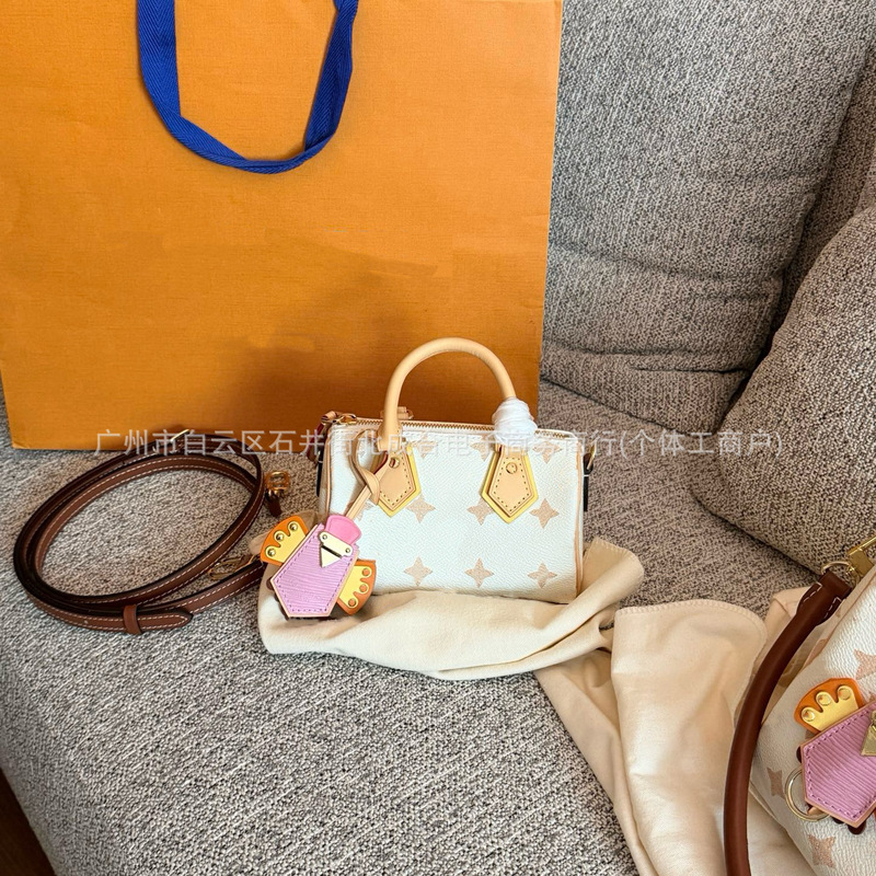 High-quality 26Luyijia Speedy Dune Print Pillow Bag, fashionable and versatile casual shoulder and crossbody bag for women