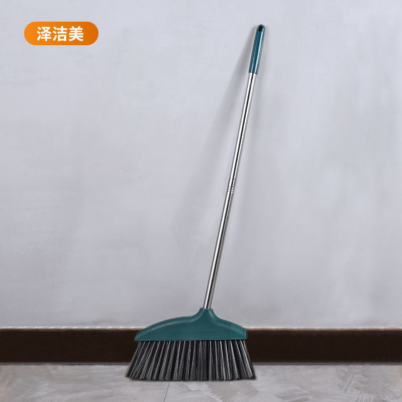 ほうき家庭用柔らかい毛シングル延長掃除ノンスティックヘアロングハンドル兼用ほうきとちりとりセット浴室用|undefined