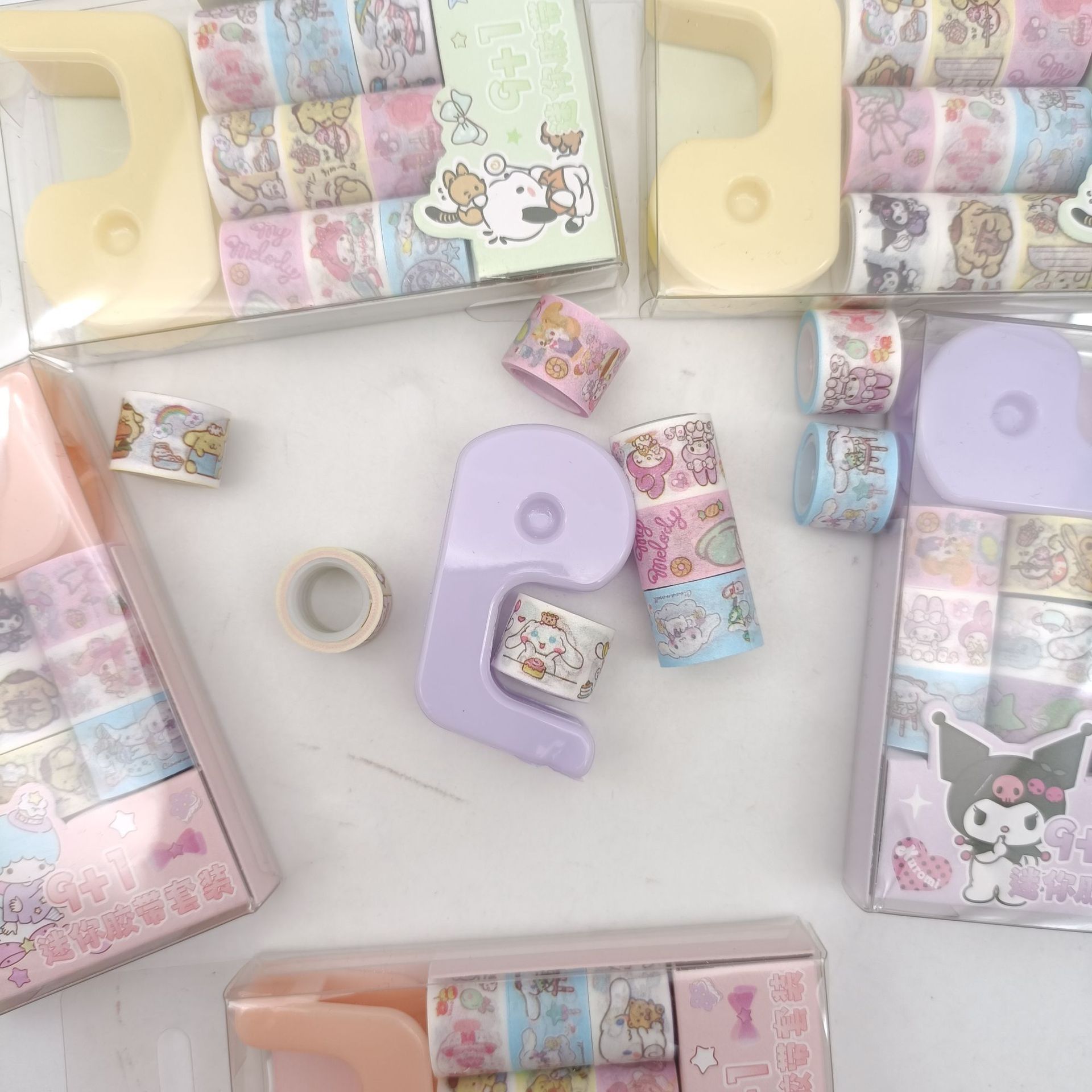 Creativo de dibujos animados Sanrio 9 1 Mini y juego de cinta de papel Cinta adhesiva hecha a mano de bricolaje de alto valor para niños