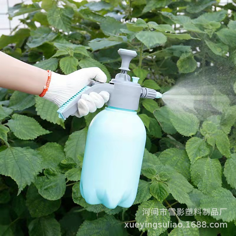 Suministro directo de fábrica 2L regadera neumática de plástico regadera cielo azul regadera hogar herramientas de jardinería