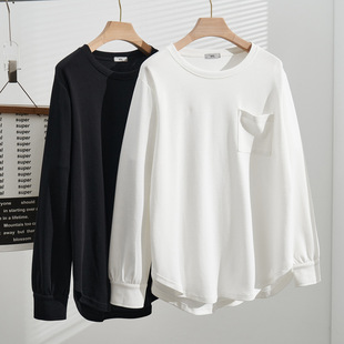 chubby girl plus size women's T-shirt with Korean version of loose slim autumn special plus size jacket 200kg S5572
