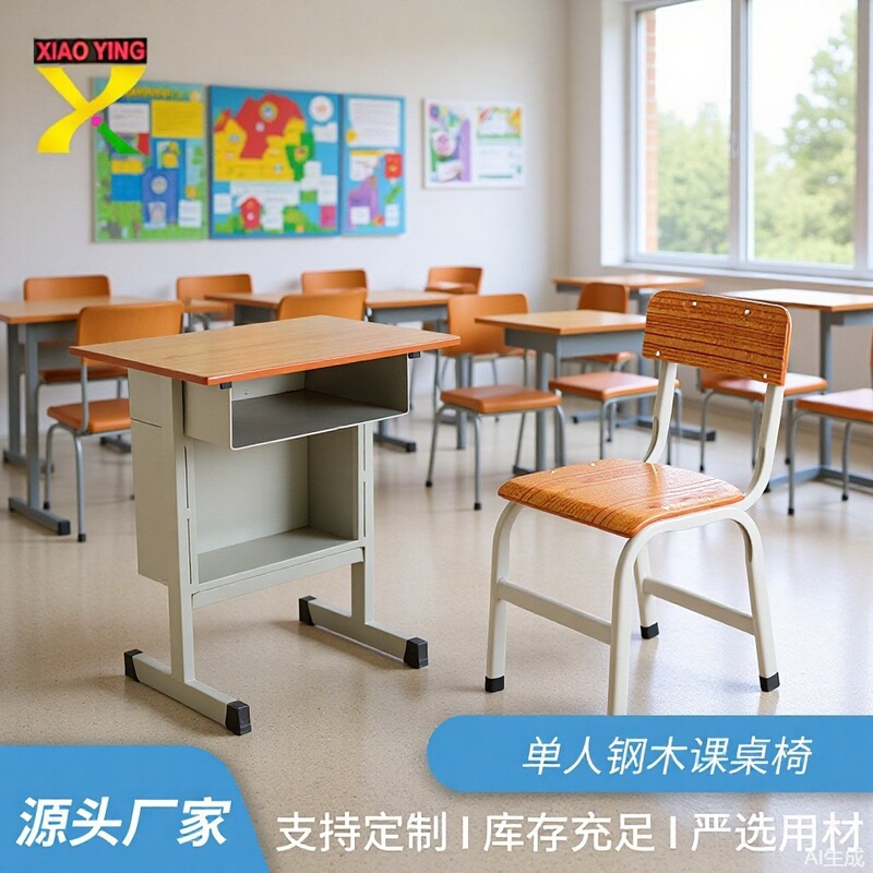 Factory Direct supply adjustable desks and chairs school primary and secondary school student table training class single stool wholesale