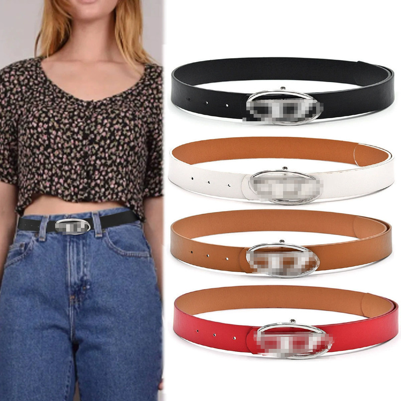 American Style Vintage silver Buckle D Letter Belt Men's All-match Decorative dress Jeans Belt Women's Spring and Summer New Arrival