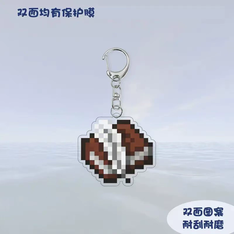 Акриловый брелок (Minecraft) несмертельный тотем и зачарованное золотое яблоко, пиксельный дизайн