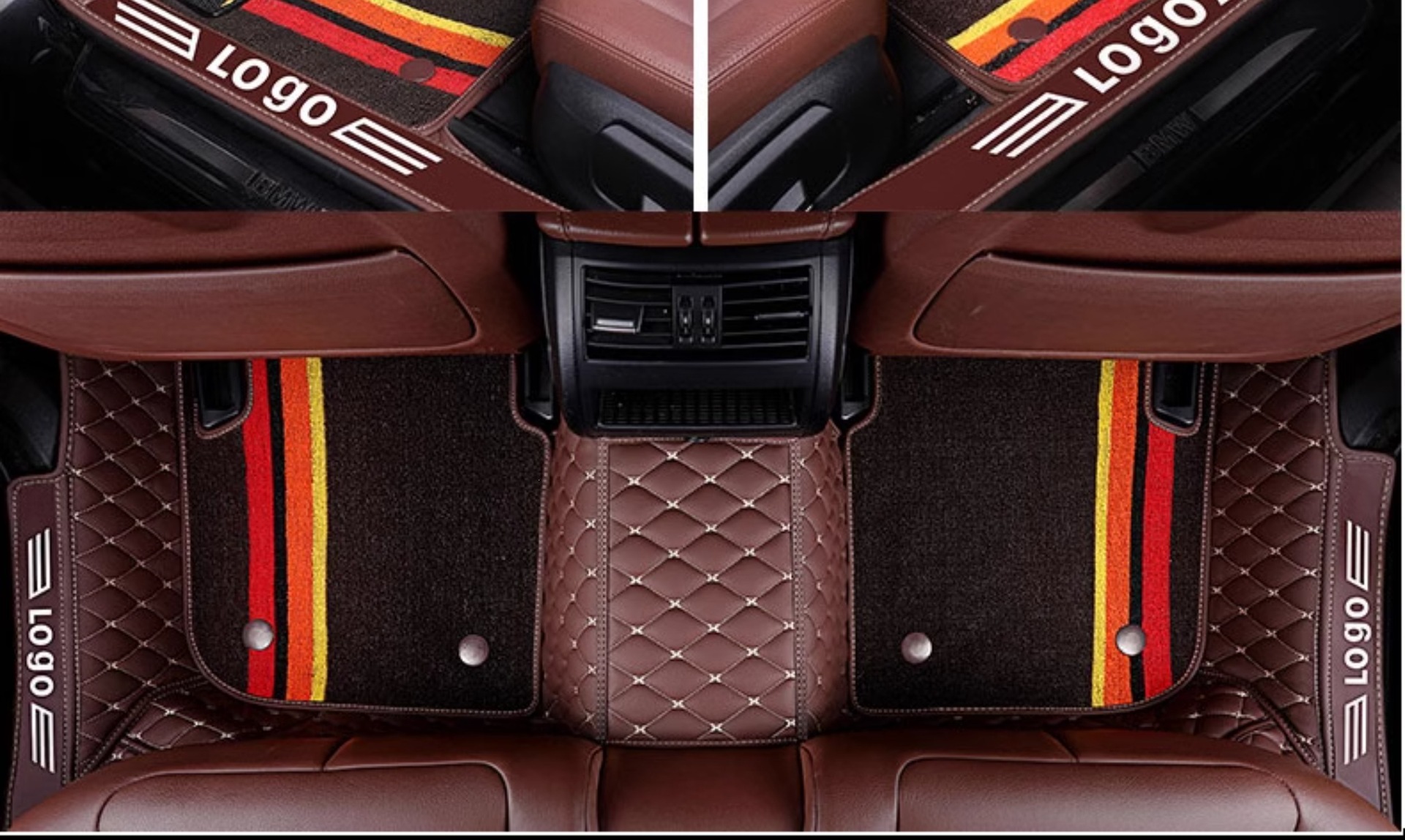 Custom-fit car floor mats, full coverage set of carpet mats, complete car interior accessories, large anti-dirt mats