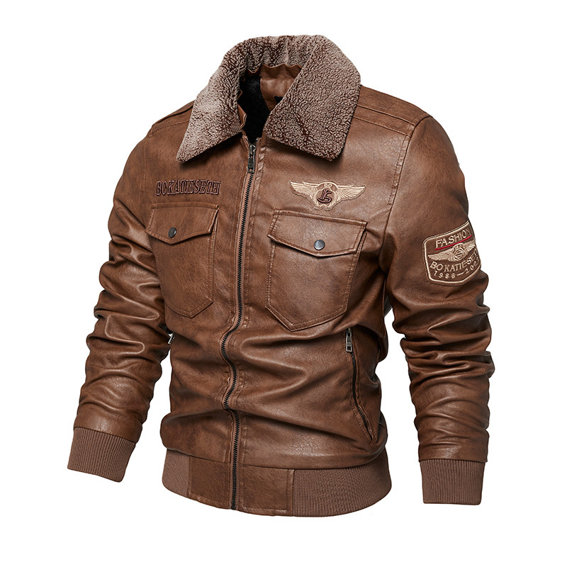 Comercio exterior transfronterizo Amazonas invierno chaqueta de cuero pu hombre Europa y América joven moda delgada chaqueta de cuero hombre
