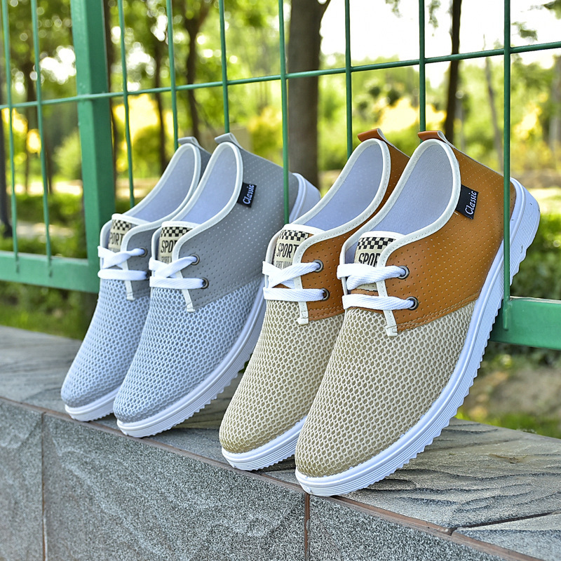 Manufacturer Wholesale Summer Mesh Shoes for Men, Sports and Leisure Running Trendy Versatile Men's Shoes, Canvas Sneakers, Breathable Cloth Shoes