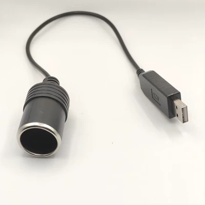 0.3m Copper Wire USB to Cigarette Lighter Female Connector 5V Boost to 12V Boost Power Cable Cross-Border Supply for Car Use (Siqaret yandırıcısı) - 3504101-cigarette-lighter-female-base-5v-to-12v-35cm