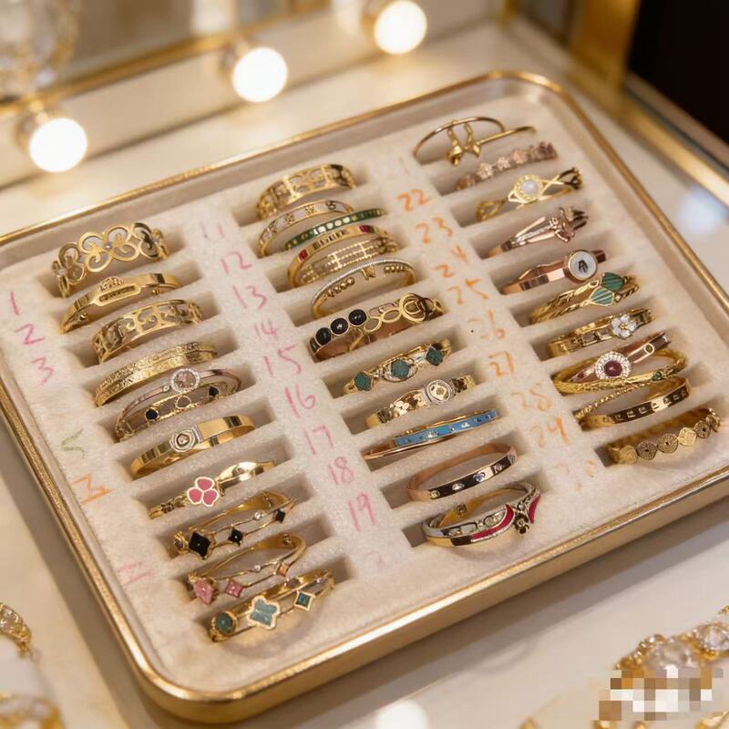 Cross-Border Hot-Selling Special Price Gold Rose Silver Three-Color Mixed Titanium Steel Bracelet for Women Versatile Fashion Bracelet Wholesale