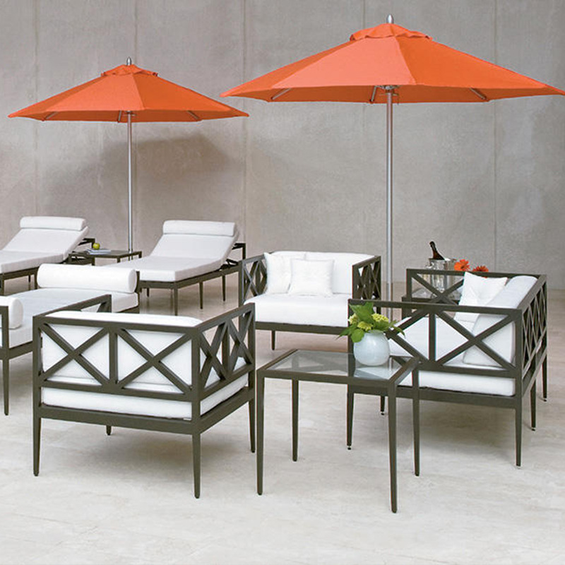 Sofá de exterior para ocio, terraza de villa, protección solar e impermeable, conjunto de muebles de jardín de aleación de aluminio sencillo para exteriores. image 5
