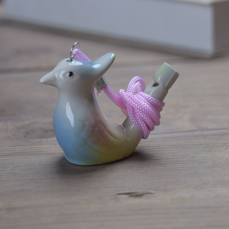 Ceramic Whistle Bird with Lanyard Music Whistle Ceramic Water Bird Scenic Stand Hot Selling Kindergarten Gifts