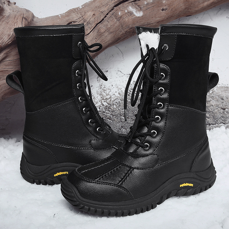Nuevas botas de nieve de damas con base plana coreana botas de tubo medio de moda de invierno para mujeres zapatos de algodón caliente antideslizante grueso