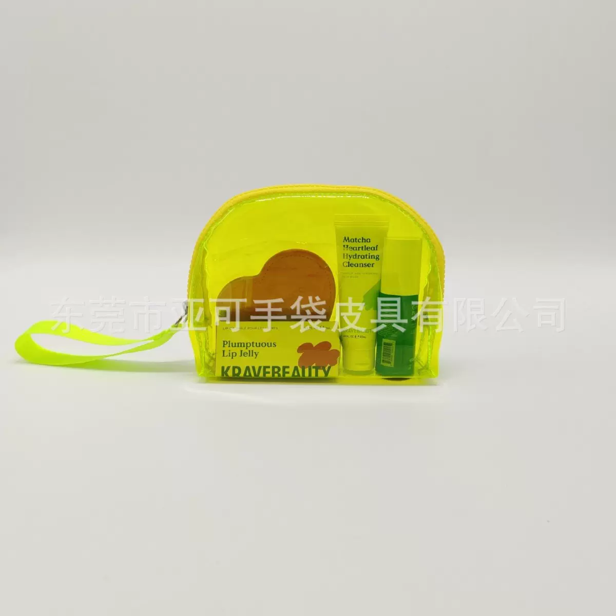 跨境荧光PVC化妆包高级感防水口红收纳包旅行办公贝壳洗漱包定制