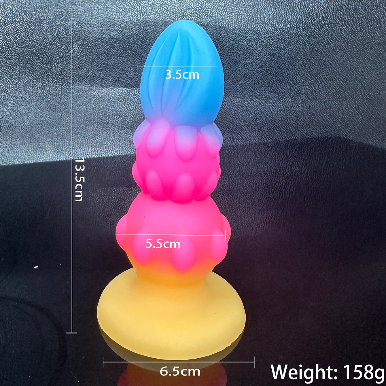 Silicone Anal Plug, Colorful Gourd Flower Design, Adult Unisex Toy — detail image 16