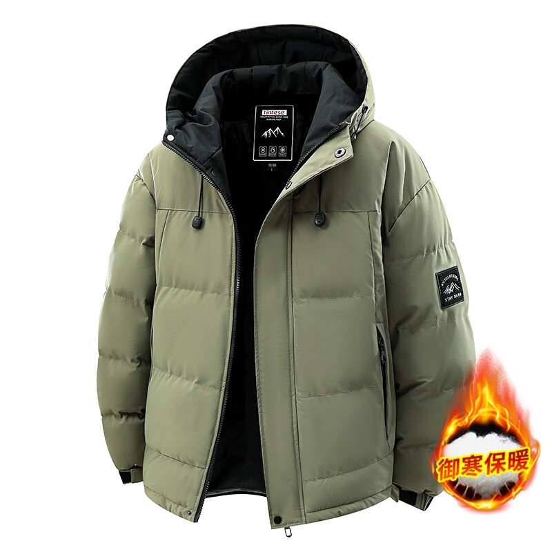 2025 Winter New Men's Hooded Jacket, Trendy Thickened Fleece Coat for Young and Middle-Aged Men, Winter Outerwear