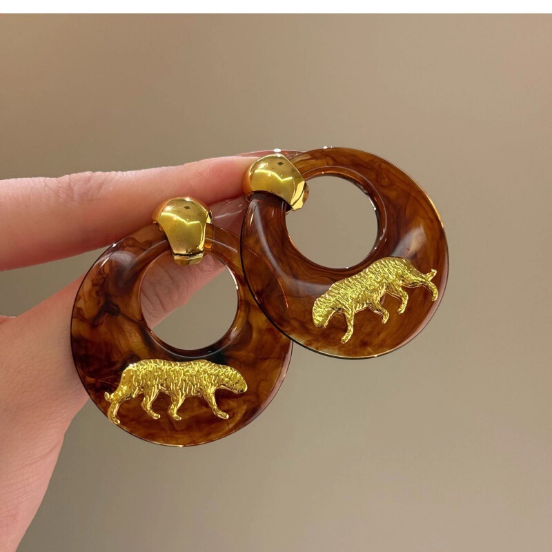 复古民族风银针花朵吊坠耳环时尚个性夸张耳钉小众气质高级感耳饰|undefined