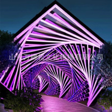 时光隧道菱形造型门灯光几何光柱景区打卡网红游乐设施
