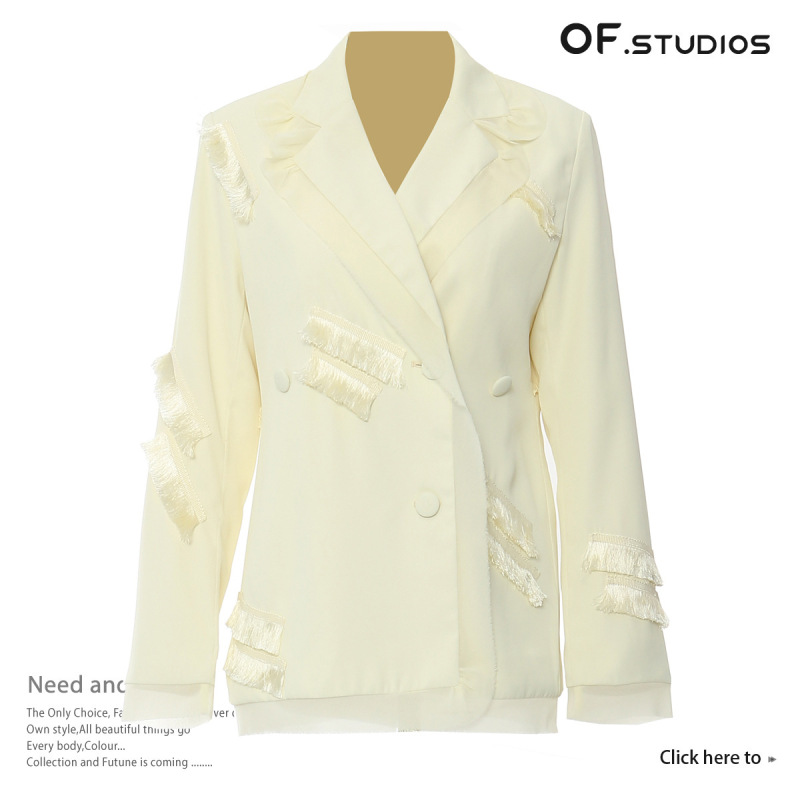 26 New Heavy-Duty Casual Blazer Jacket with Tassel Embellishments 1752