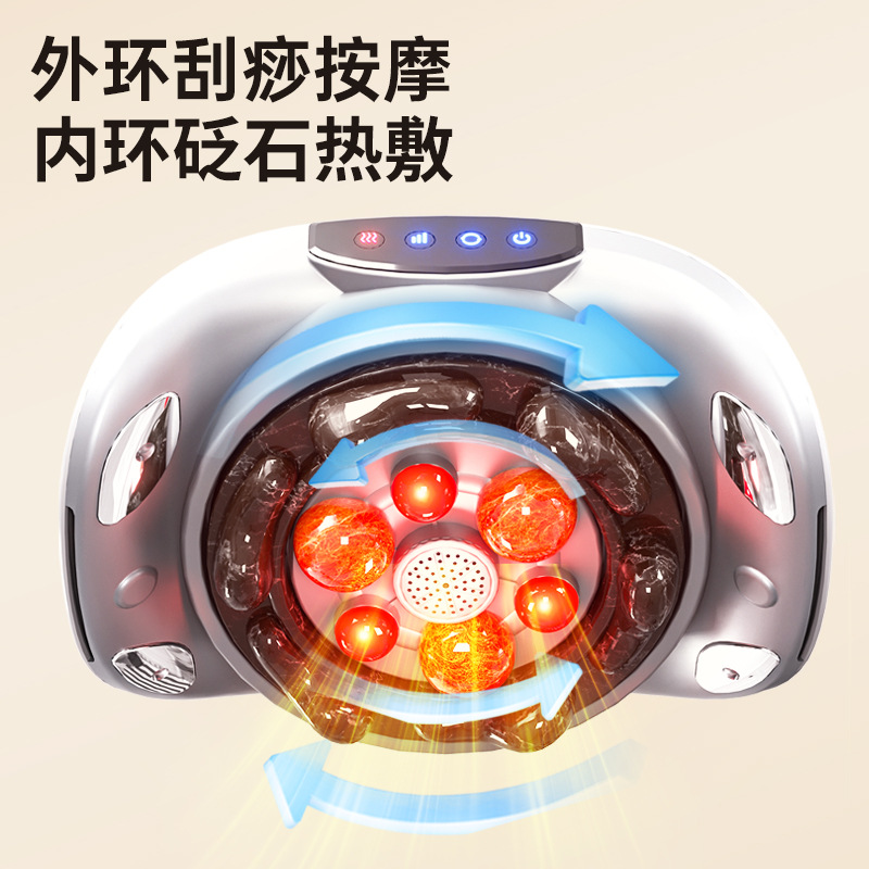 Chigo New Natural Large Stone Needle Abdominal Rubbing Instrument Massager Automatic Heating and Rubbing Abdominal Alum Stone