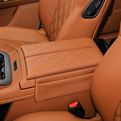 Suitable for Haoplai Ht Gt Central Control Armrest Box Heightening Pad Storage Bag Decorative Armrest Box Protective Cover (Armrest box pad) - haopin-ht-gt-elegant-orange-brown