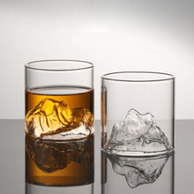 山峰造型高硼硅玻璃单层杯富士山藏山杯威士忌酒杯家用高颜值水杯