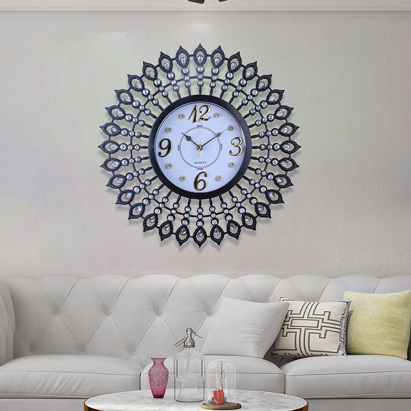 Antiguo hogar decorativo reloj digital marco tridimensional diseño hueco Reloj de pared reloj de cuarzo de escaneo puntual