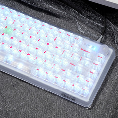 键小姬雾透白色机械键盘键帽原厂透明透光68/87/108迈从ace68键帽