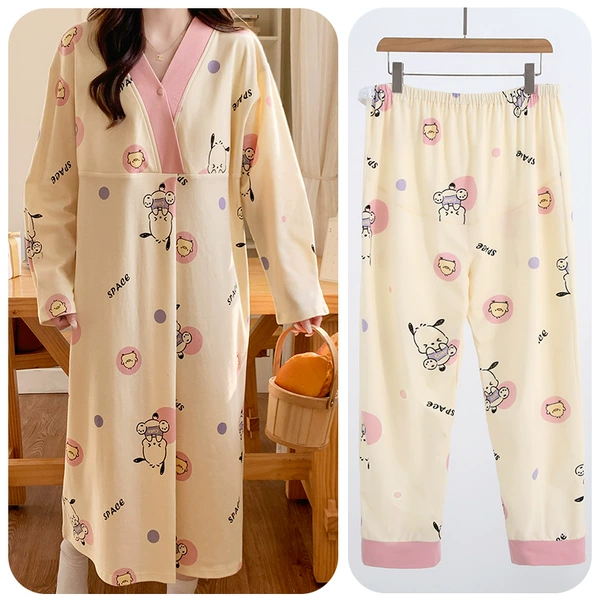 25813 [Cotton long skirt + adjustable pants]