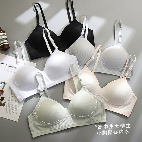 Lingerie for teenage girls, shaping small breasts, thin for autumn and winter, wire-free, makes large breasts look smaller, for developing young girls' bras