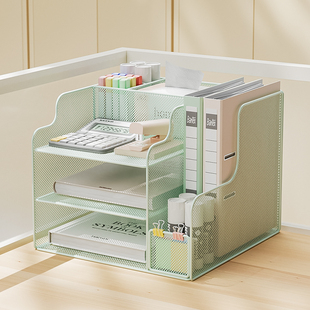 Office Desk File Storage Rack Vertical Folder Storage Box Desktop Bookshelf File Rack Pen Holder Stationery Data Rack