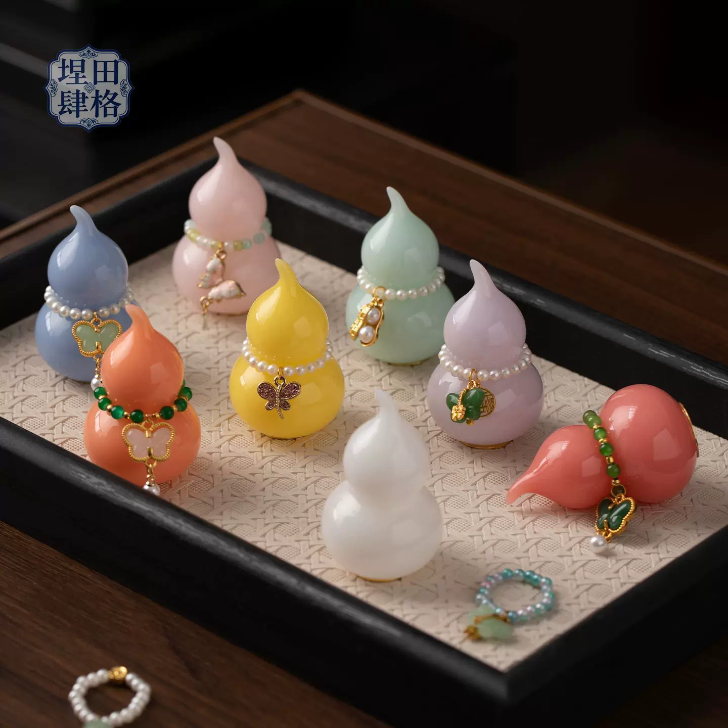 七彩璞玉小葫芦陶瓷摆件茶道摆件好运招财福禄装饰品创意车载挂件