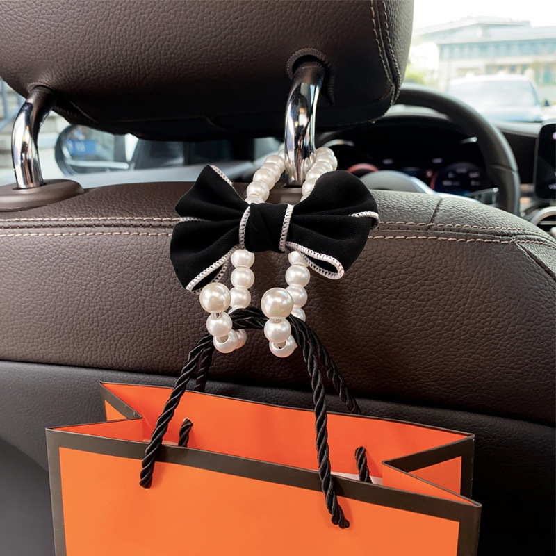 Gancho de lazo de perla para coche Gancho trasero del asiento delantero para coche Gancho pequeño multifuncional para coche