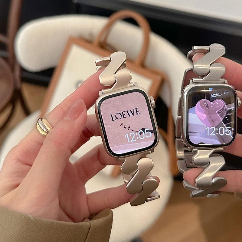 New star color series metal strap for iWatchs9 apple applewatch8 generation 765SE women