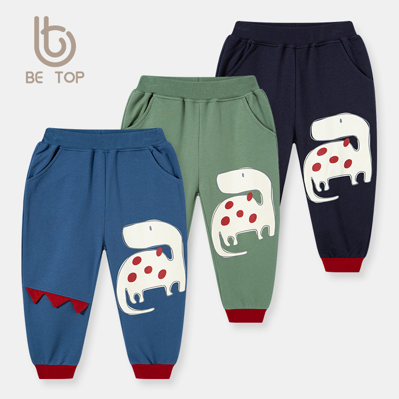 Pantalones Jogger de Punto para Niños de Algodón Deportivos con Estampado de Dibujos Animados para Primavera y Otoño