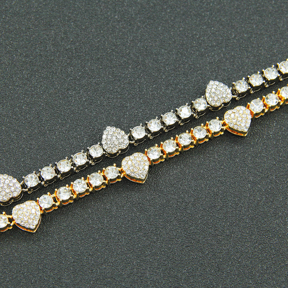 Hip-Hop Heart Shape Alloy Patchwork Unisex Necklace 1 Piece