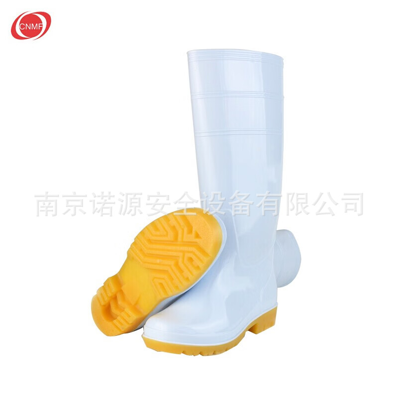 谋福 CNMF9598 卫生靴 男女雨靴 白色厨房耐油防酸碱卫生靴高筒鞋