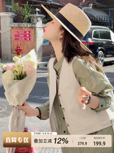 莉贝琳sisy田园风连衣裙2025春季新款全棉气质格纹衬衫裙中长裙女