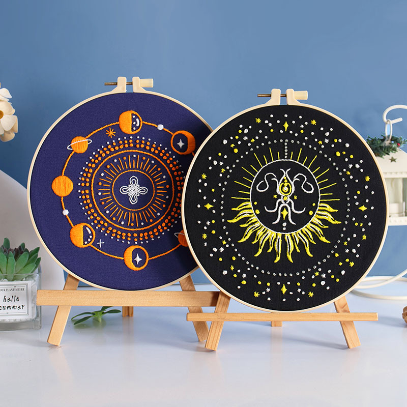 Paquete de material de bricolaje hecho a mano con bordado astrológico, ventas directas de fábrica de luna astral, nuevos productos originales transfronterizos en inglés