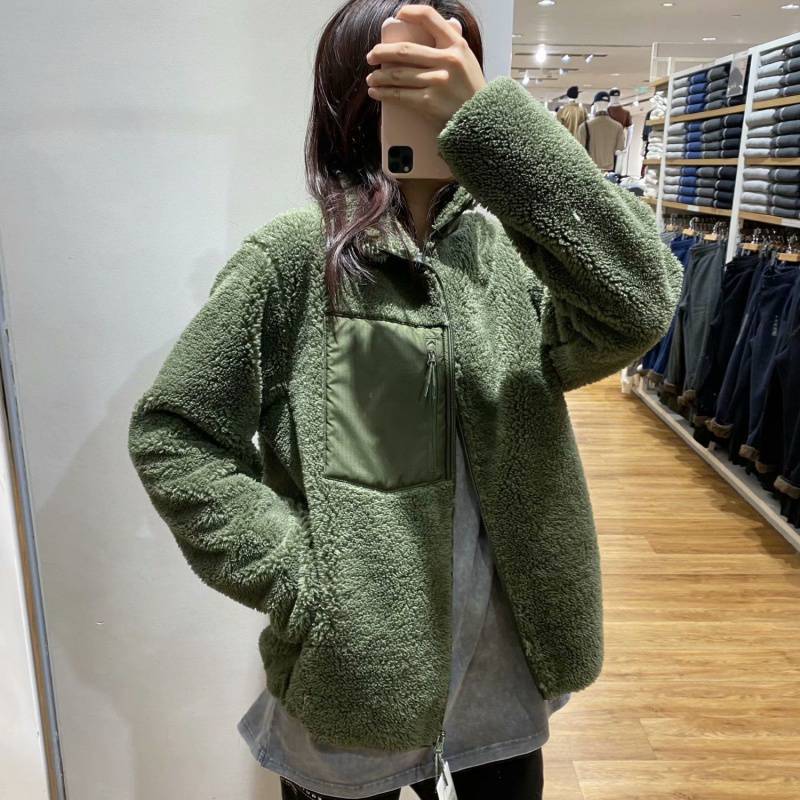 A drop-shipping fitting room lamb wool polar fleece zipper jacket for men and women Y429188 440595