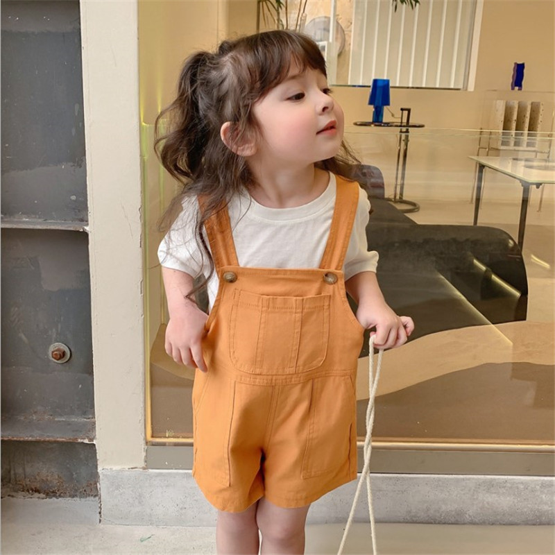 girl straps shorts summer Thin section 2021 new pattern fashion Korean Edition Easy Western style baby children trousers leisure time