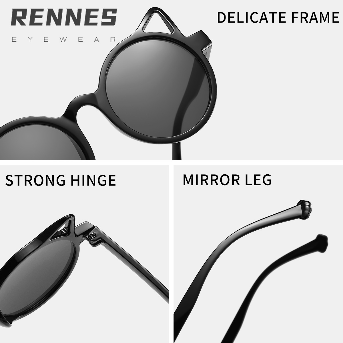 2021 moda lindo gato orejas gafas de sol protección UV bebé gafas de sol moda personalizada gafas de sol 61030