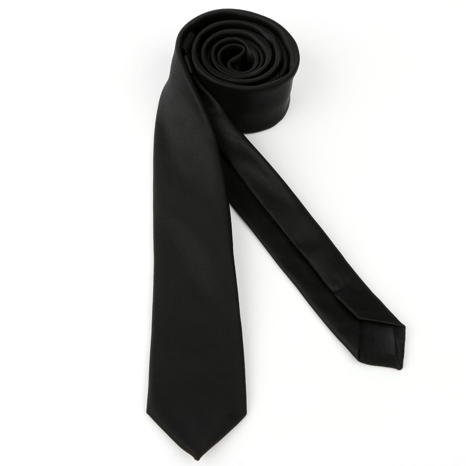 Cravatta slim uomo donna nera accessorio formale per matrimonio_voghion.com