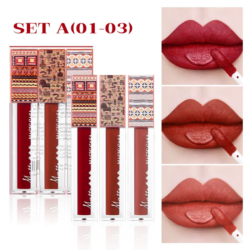 MAGIC CASA Matte lip gloss, lipstick, square tube, 3D, long-term effect