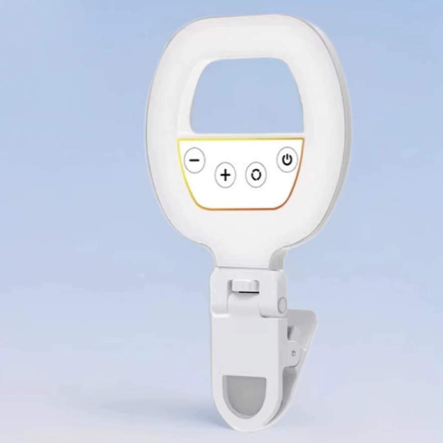 Мобильная портативная светодиодная кольцевая лампа для селфи и фотосъемки с тремя цветами, клипса для красоты, карманный светильник W60