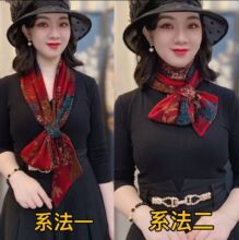 秋冬新款澳绒棉护颈长巾网红气质百搭时尚保暖围巾女洋气围脖批发