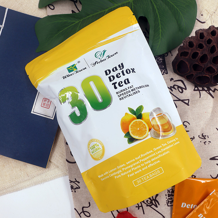 Cross-Border E-Commerce 30 Days Lemon Flavored Tea Bags 30 Days Detox Tea Weight Loss Tea