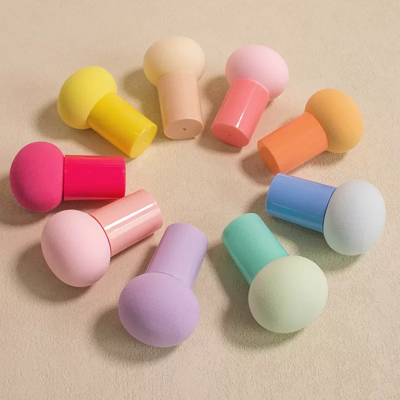 彩色小蘑菇头气垫粉扑柔软美妆蛋葫芦干湿粉扑化妆海绵蛋美妆蛋批