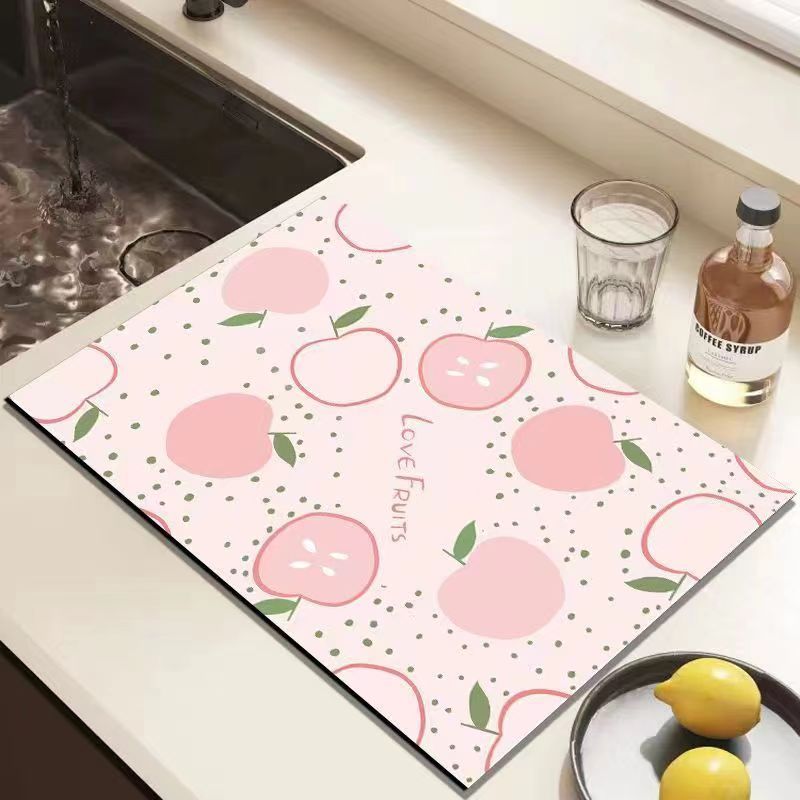 Special Water Absorbent Dirty-Resistant Draining Mat for Kitchen Countertop Thickened Heat Insulation Non-Slip Cleaning Sink Draining Mat