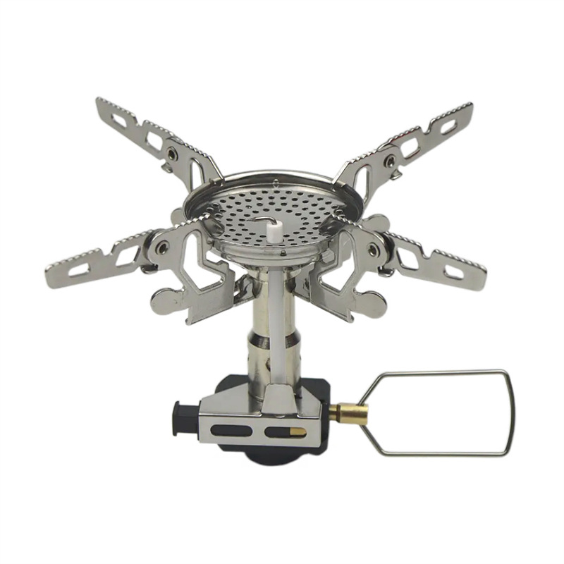 Camping Stove Lightweight Integrated Windproof Stove Electronic Ignition Outdoor Camping Hiking Portable Mini Gas Stove