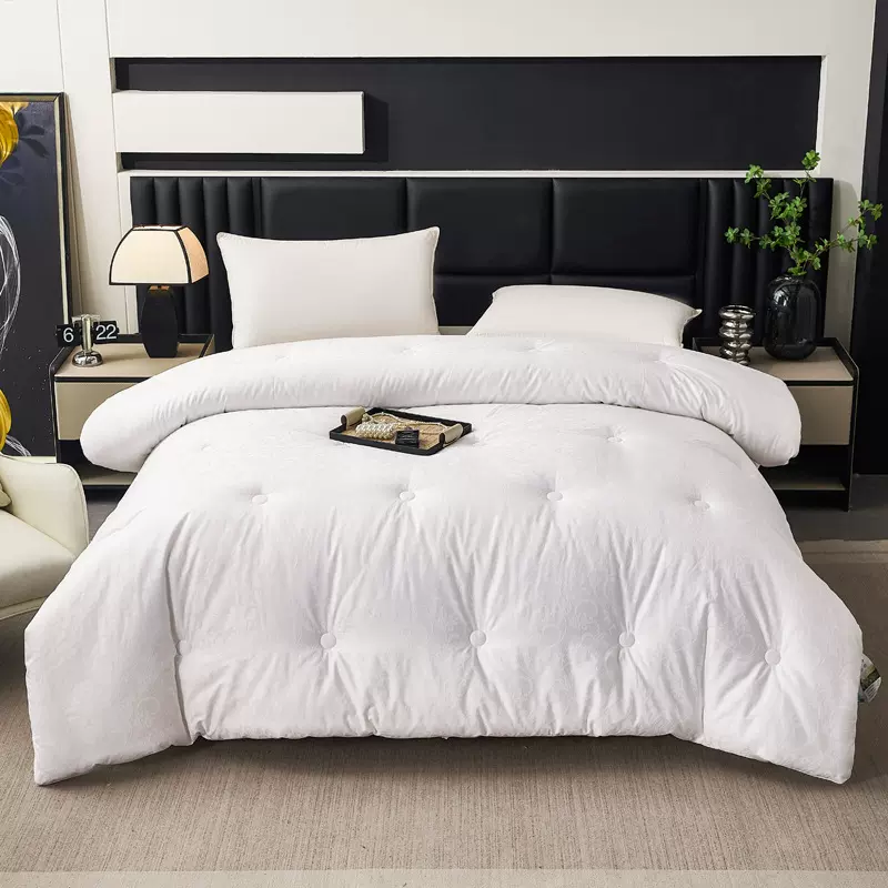 全棉大提花纤维冬被四季可用加厚保暖单人双人冬季被褥被芯批发代